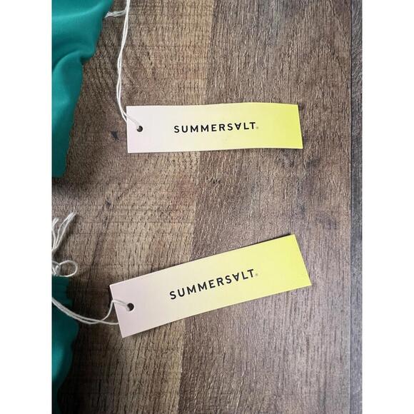 Summersalt Ruched High Leg High Rise Bottom & Sidestroke Bikini Top Size 6 Green - Picture 2 of 8